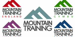 A collage depicting the Main Logos of the Mountain Training Home Boards and the Mountain Training Association. Mountain Training UK are missing as I couldn